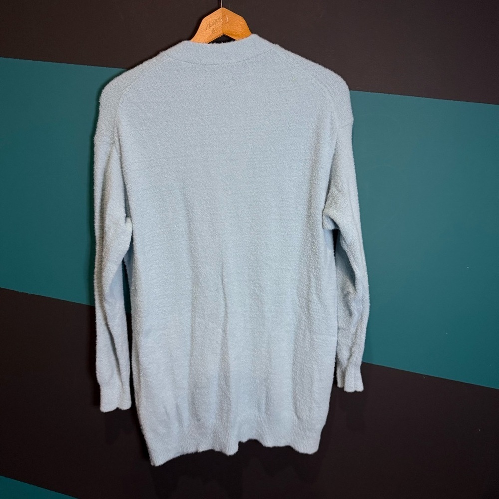 Aritzia Wilfred Blue Fuzzy Button-Up Cardigan XS Preppy Soft Hush Knit - Picture 5 of 14